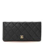 Caviar Quilted Yen Wallet Black