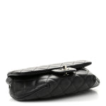 Calfskin Quilted CC Uniform Flap Belt Bag Black