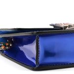 Metallic Patent Crystal Dioraddict Flap Bag Blue