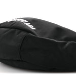 Recycled Sport Nylon Logo Embroidered Wheel Sling Bag Black White