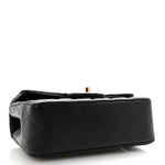 Lambskin Quilted Mini Top Handle Rectangular Flap Black