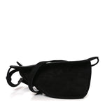 Suede Small Slouchy Banana Bag Black