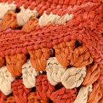 Raffia Crochet Paula's Ibiza Mini Puzzle Edge Bag Bright Orange Pink