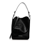 Extra Supple Calfskin Snakeskin Embossed Calfskin Small Tool 2.0 North-South Tote Black