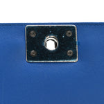 Calfskin Chevron Quilted Medium Boy Flap Blue