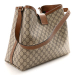 GG Icon Monogram Padlock Shoulder Bag Beige Dark Brown