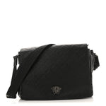Calfskin Embossed Medusa Messenger Bag Black