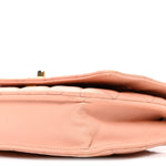 Lambskin Quilted CC Pearl Crush Wallet on Chain WOC Light Orange