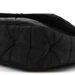 Re-Nylon Quilted Padded Flap Shoulder Bag Black