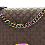 Iridescent Goatskin Quilted New Medium Boy Flap Bronze