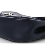 Calfskin Stitch CC Small Flap Navy Blue