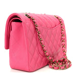 Caviar Quilted Medium Double Flap Pink