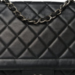 Lambskin Quilted Large Coco Rider Flap Black