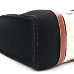 Felt Calfskin Medium Woody Ribbon Tote Black