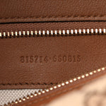 GG Monogram Calfskin Medium Blondie Top Handle Bag Beige Dark Brown