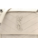 Crinkled Calfskin Matelasse Monogram Baby Niki Chain Satchel Blanc Vintage