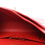 Caviar Quilted Medium Double Flap Red