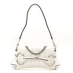 Nappa Vertical Matelasse Small Maxi Horsebit Chain Shoulder Bag Great White