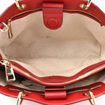 Pebbled Calfskin Medium Bamboo Shopper Tote Red
