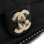 Caviar Quilted Small Studded Flap Black