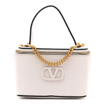 Grained Calfskin VSling Vanity Case White