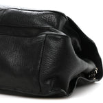 Grained Lambskin Monogram Oversized Niki Chain Satchel Black
