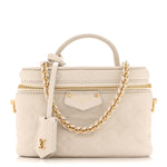 Lambskin Embossed Monogram Coussin Vanity PM  Cream