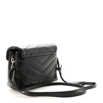 Calfskin Y Quilted Monogram Toy Loulou Crossbody Bag Black