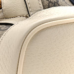 GG Supreme Monogram Textured Calfskin Web Small Ophidia Day Backpack Beige Ebony Mystic White