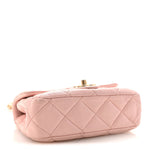 Lambskin Quilted Mini Heart Charms Flap Light Pink