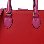 Calfskin Small Top Handle Bag Hibiscus Red New Rosette