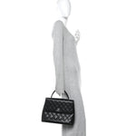 Caviar Quilted Jumbo Kelly Flap Black