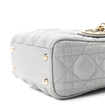 Lambskin Cannage Mini Lady Dior Gray Opaline