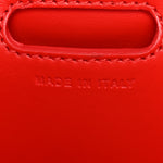 Calfskin Patent Studded Small Paloma Red