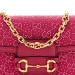 Canvas Calfskin Crystal GG Monogram Snakeskin Mini Horsebit 1955 Shoulder Bag Pink