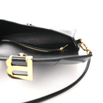 Natural Smooth Calfskin Small Hourglass Sling Bag Black