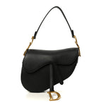 Grained Calfskin Saddle Bag Black