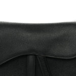 Grained Calfskin Saddle Bag Black