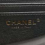Shiny Goatskin Quilted Mini Chain Strap Flap Black