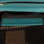 Vitello Morgan Fabric Jacquard Pequin Medium Peekaboo Iconic Satchel Lago Tobacco Black