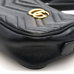 Calfskin Matelasse Mini GG Marmont Chain Shoulder Bag Black