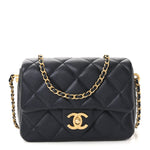 Iridescent Caviar Quilted Mini My Perfect Flap Black