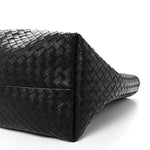 Calfskin Intrecciato Pinacoteca Reversible Tote Black Fondant