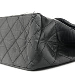 Aged Calfskin Quilted 2.55 Reissue 227 Flap Black