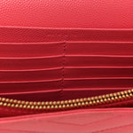 Grain De Poudre Matelasse Chevron Monogram Chain Wallet Rose Clair