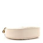Calfskin Matelasse Chevron Mini GG Marmont Half Moon Hobo Mystic White