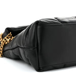 Lambskin Quilted Medium Loulou Puffer Monogram Chain Satchel Black
