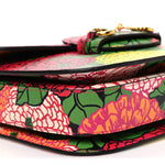 X KEN SCOTT New Shangai Calfskin Pomponica Print Horsebit 1955 Shoulder Bag Multicolor Fuxia Pompon
