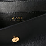 Calfskin Medusa Whipstitch Envelope Clutch Black White