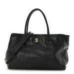 Calfskin Cerf Executive Shopper Tote Black